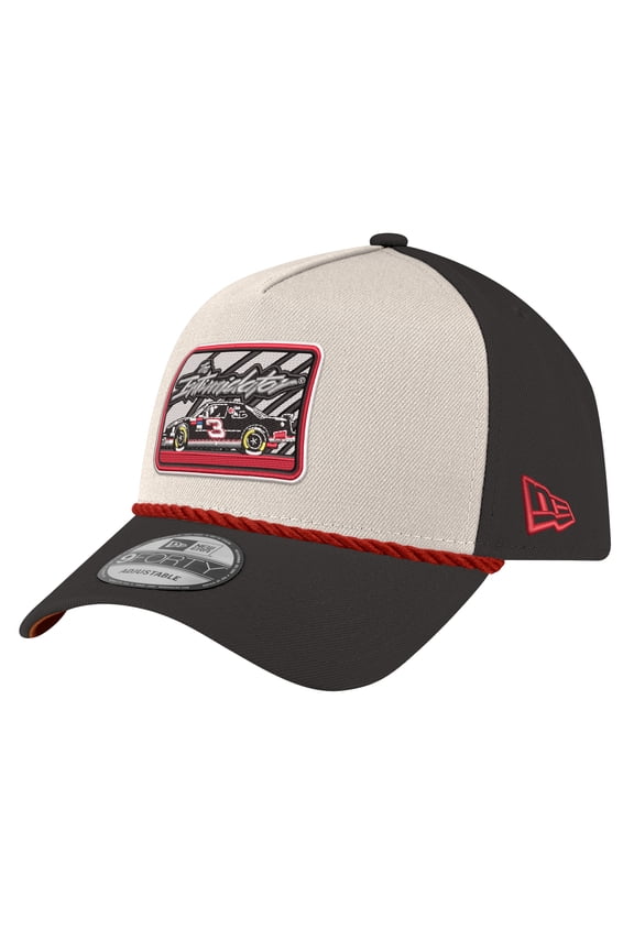 Men's New Era Stone/Black Dale Earnhardt 9FORTY Rope Adjustable Hat