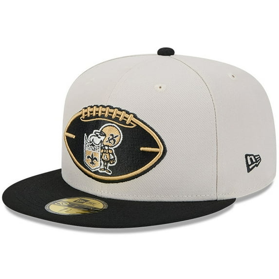 Men's New Era Stone/Black New Orleans Saints 2024 Sideline Historic 59FIFTY Fitted Hat