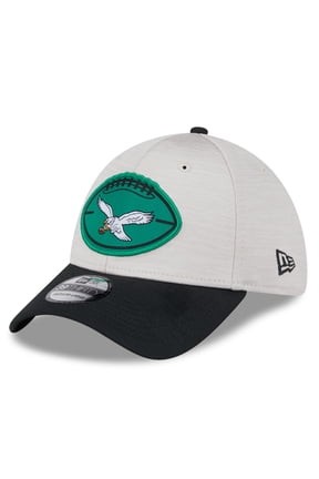Men's New Era Stone/Black Philadelphia Eagles 2024 Sideline Historic 39THIRTY Flex Hat