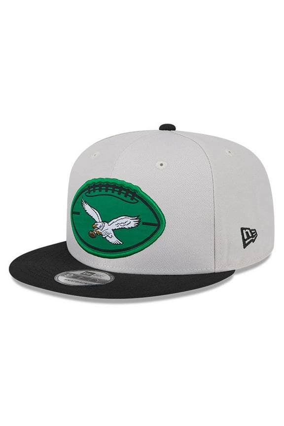 Men's New Era Stone/Black Philadelphia Eagles 2024 Sideline Historic 9FIFTY Snapback Hat