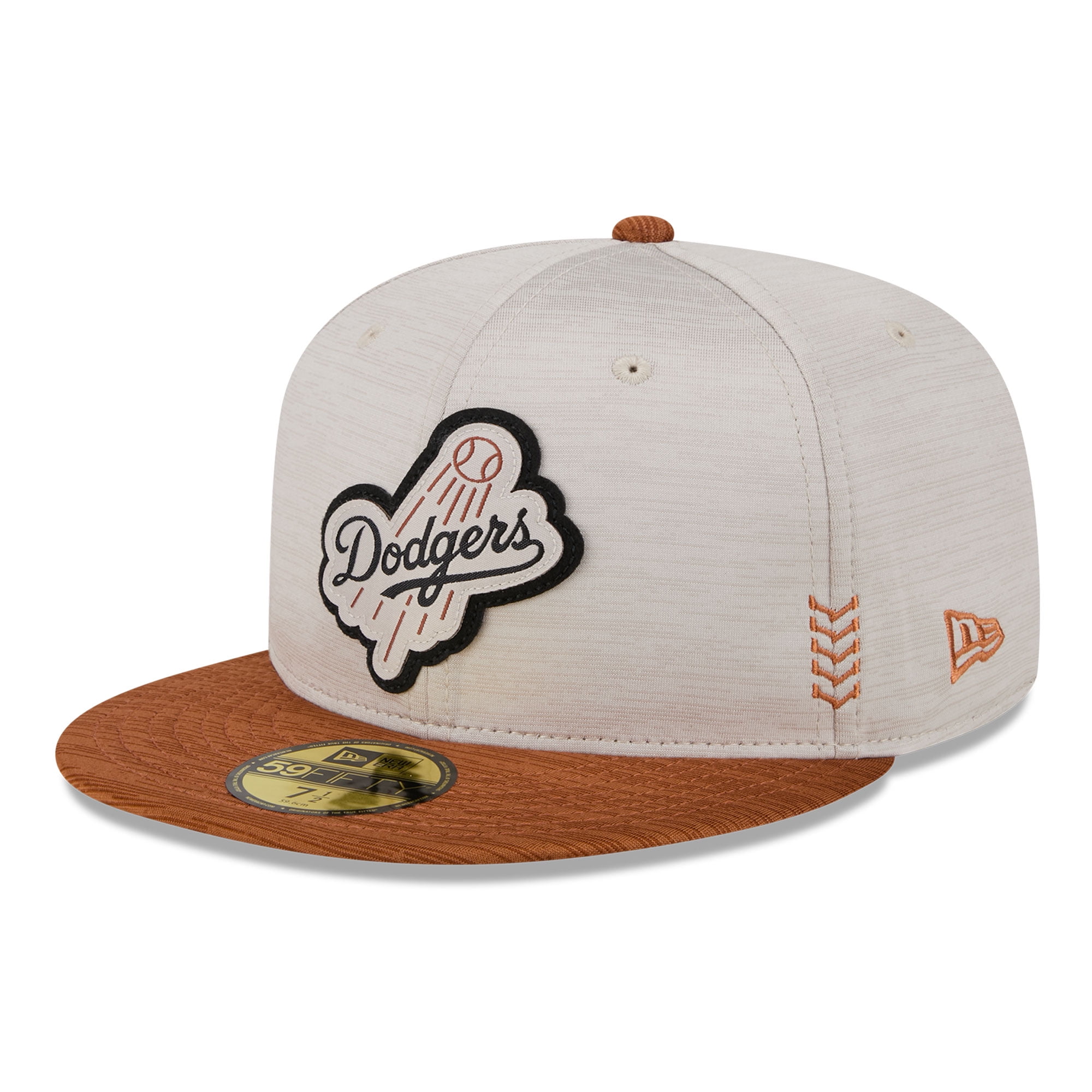 Men's New Era Stone/Brown Los Angeles Dodgers 2024 Clubhouse 59FIFTY