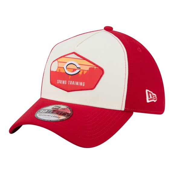 Men's New Era Stone Cincinnati Reds 2026 Spring Training Fan Pack Gradient 39THIRTY Flex Hat