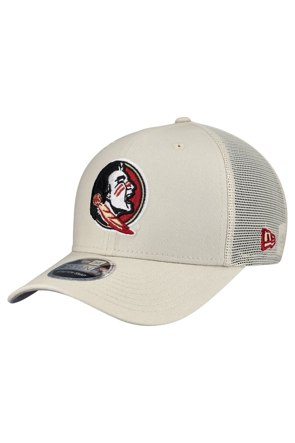 Men's New Era Stone Florida State Seminoles Canvas 9SEVENTY Stretch-Snap Adjustable Hat