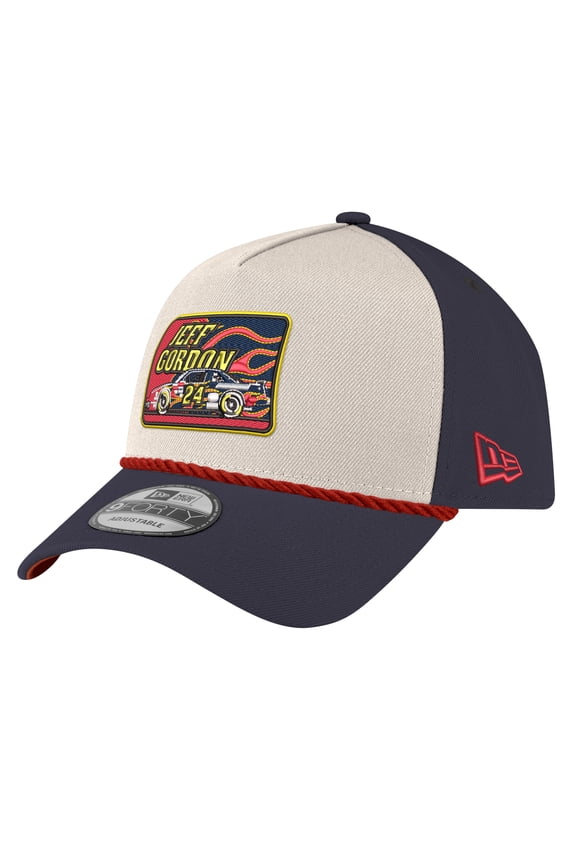 Men's New Era Stone/Navy Jeff Gordon 9FORTY Rope Adjustable Hat