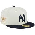 thumbnail image 1 of Men's New Era Stone/Navy New York Yankees Retro 59FIFTY Fitted Hat, 1 of 6