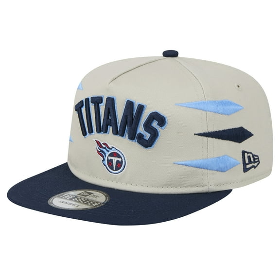 Men's New Era Stone/Navy Tennessee Titans Athletic Golfer Snapback Hat