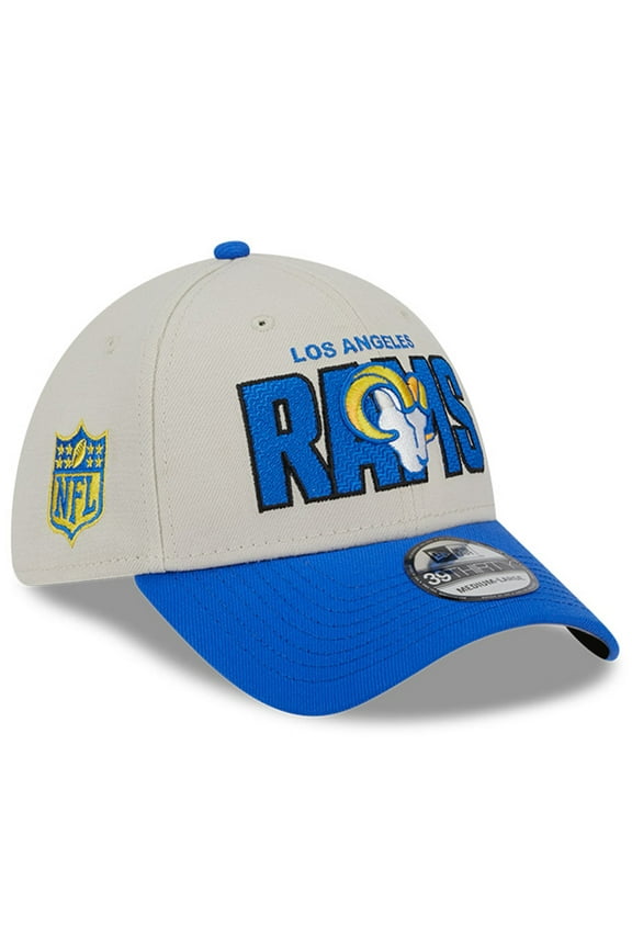 Men's New Era Stone/Royal Los Angeles Rams 2023 NFL Draft 39THIRTY Flex Hat
