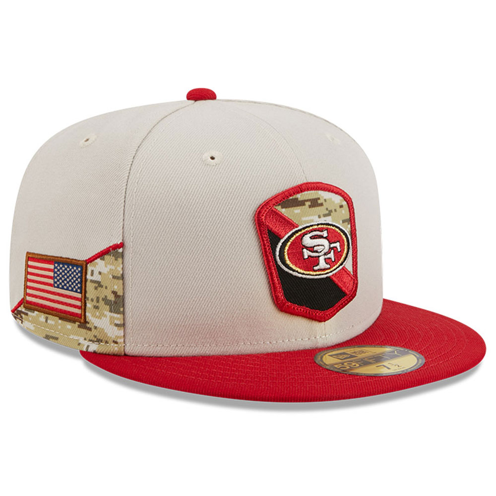 New Era Cappellino Ufficiali San Francisco 49ers Main 59FIFTY, Rosso, Visiera Piatta, Taglia Unica