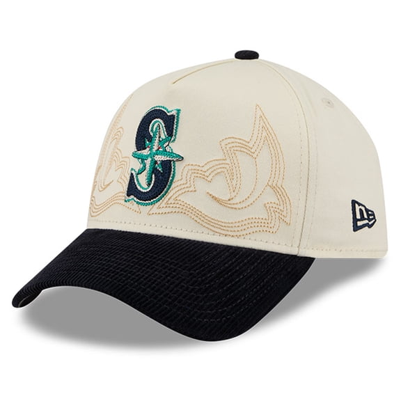 Men's New Era Stone Seattle Mariners Western Stitch 9FORTY A-Frame Adjustable Hat