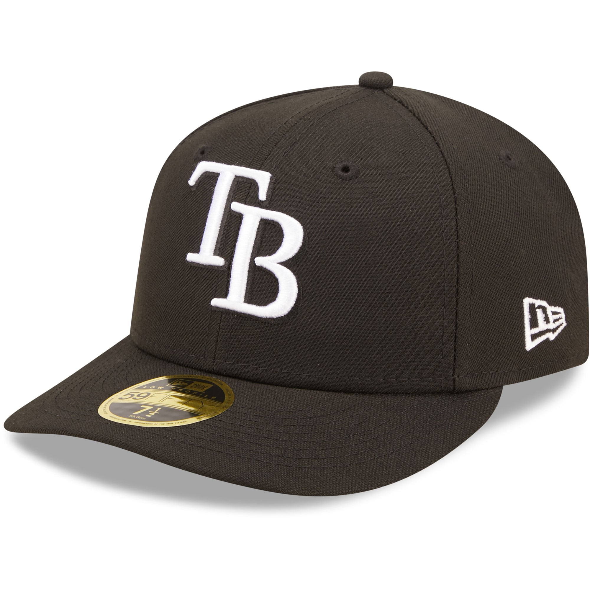 Men's New Era Tampa Bay Rays Black & White Low Profile 59FIFTY Fitted