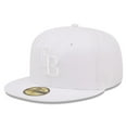 thumbnail image 1 of Men's New Era Tampa Bay Rays White on White 59FIFTY Fitted Hat, 1 of 5