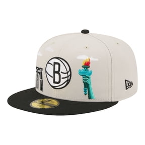 Men's New Era  Tan/Black Brooklyn Nets Localized City Icon 59FIFTY Fitted Hat