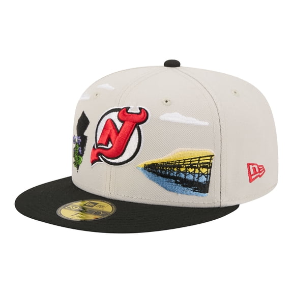Men's New Era  Tan/Black New Jersey Devils Localized City Icon 59FIFTY Fitted Hat