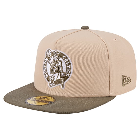 Men's New Era Tan Boston Celtics Color Pack Two-Tone 59FIFTY A-Frame Fitted Hat