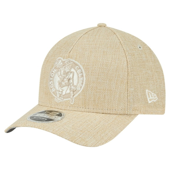 Men's-New Era Tan Boston Celtics Injection Woven A-Frame 9FORTY Adjustable Hat