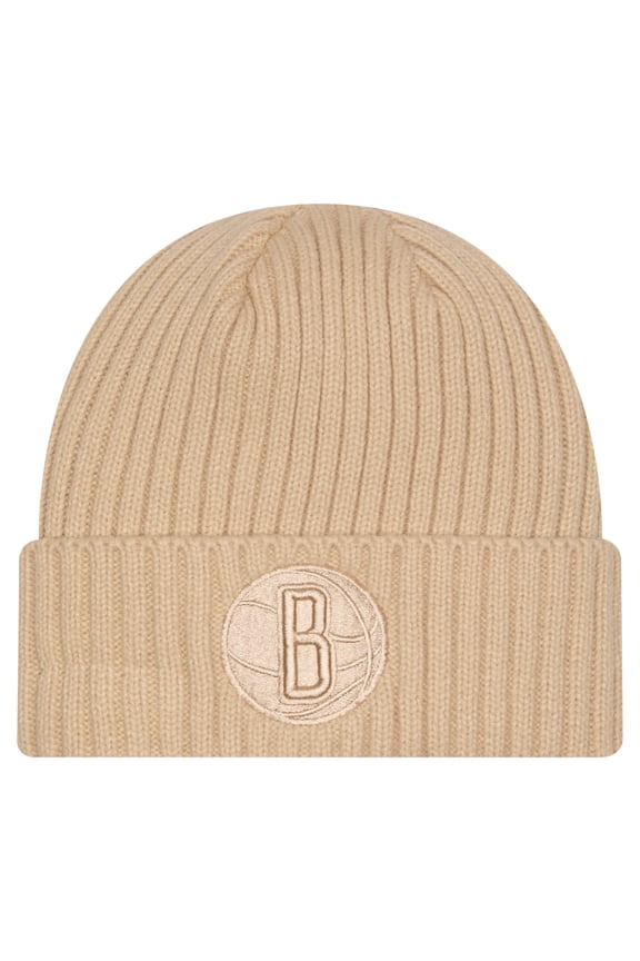 Men's New Era  Tan Brooklyn Nets Color Pack Cuffed Knit Hat