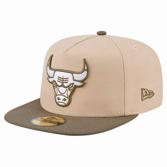 Men's New Era Tan Chicago Bulls Color Pack Two-Tone 59FIFTY A-Frame Fitted Hat
