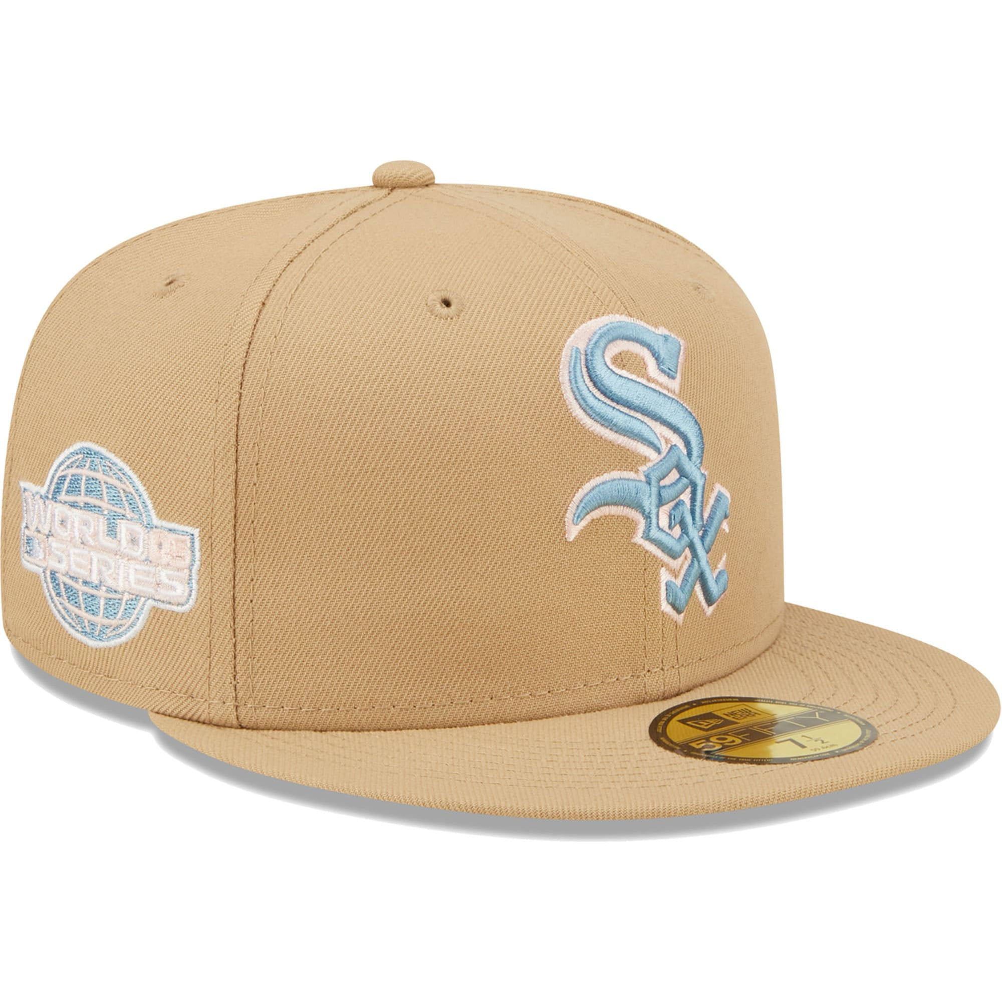 Men's New Era Tan Chicago White Sox 2005 World Series Sky Blue Undervisor  59FIFTY Fitted Hat 