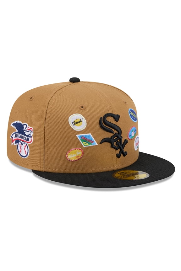 Men's New Era Tan Chicago White Sox Fruit Sticker 59FIFTY Fitted Hat