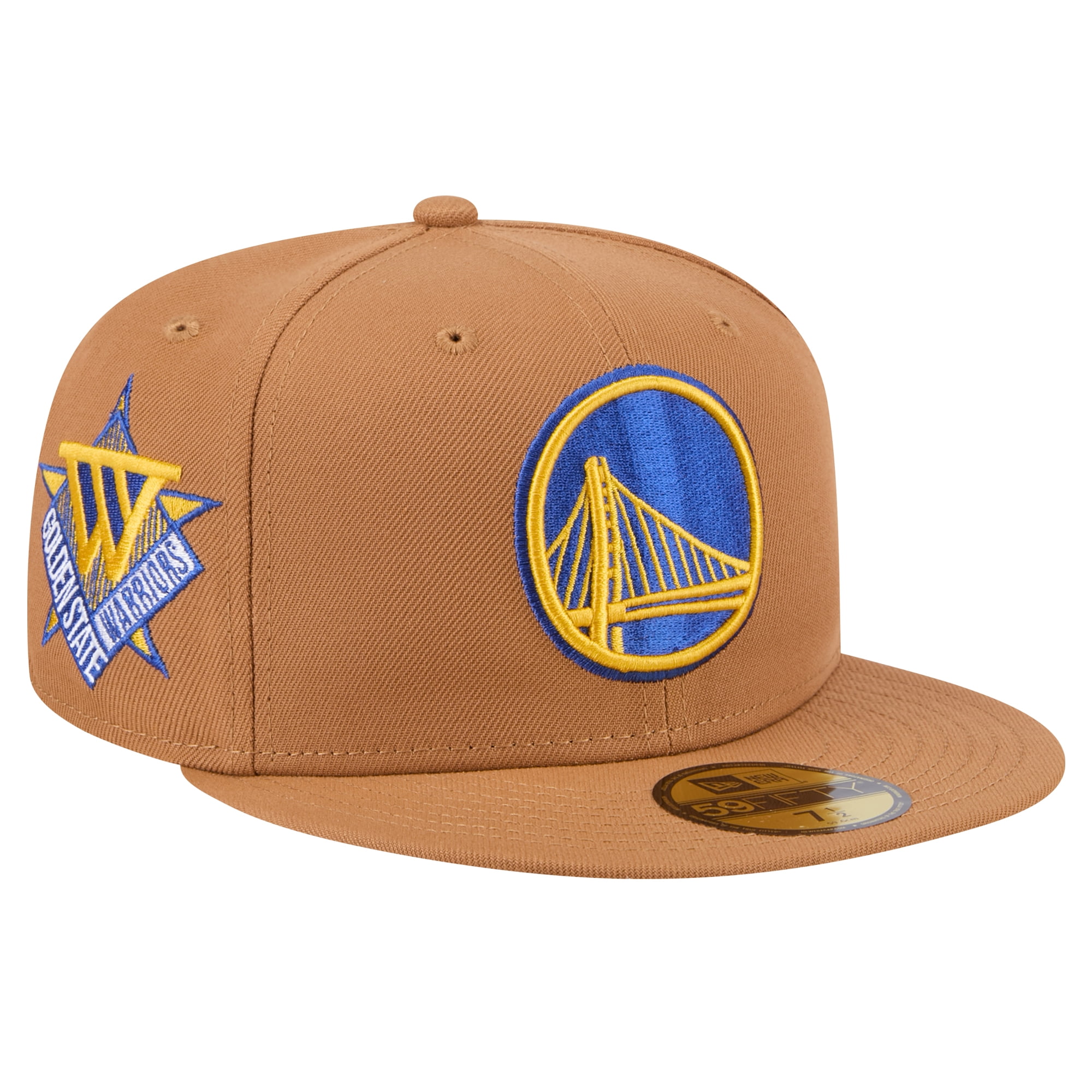 Men's New Era Tan Golden State Warriors Color Pack 59FIFTY Fitted Hat ...