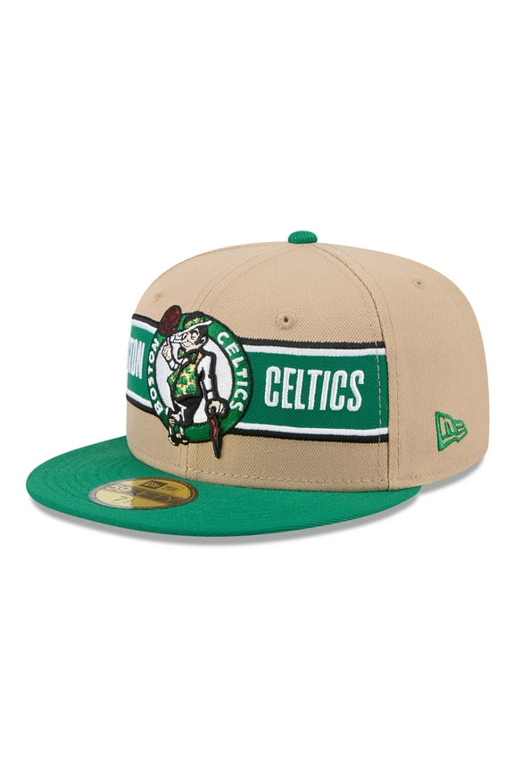 Men's New Era Tan/Kelly Green Boston Celtics 2024 NBA Draft 59FIFTY Fitted Hat