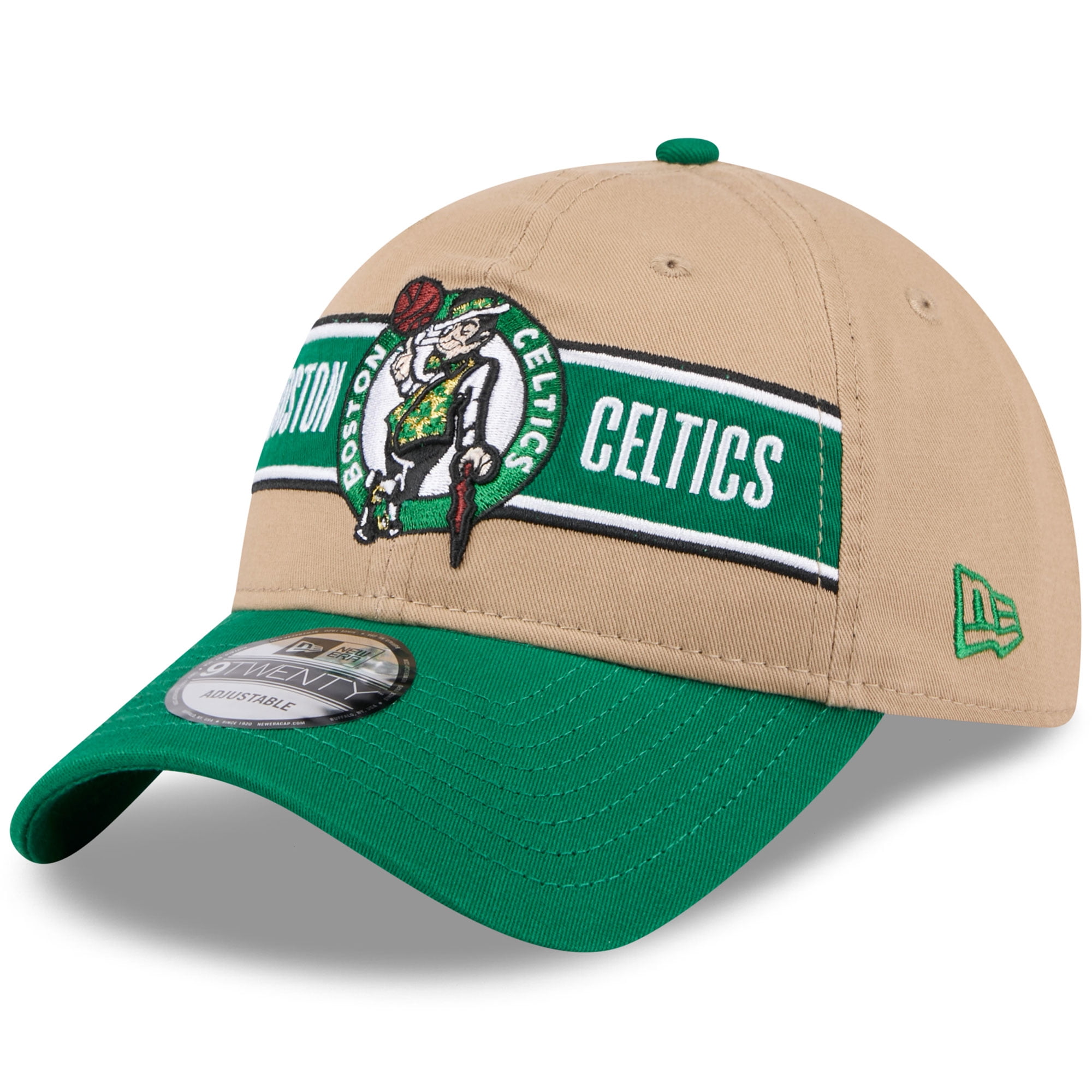 Men s New Era Tan Kelly Green Boston Celtics 2024 NBA Draft 9TWENTY Adjustable Hat Walmart