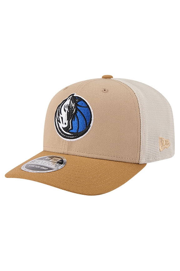 Men's New Era Tan/Light Brown Dallas Mavericks Two-Tone 9SEVENTY Adjustable Trucker Hat