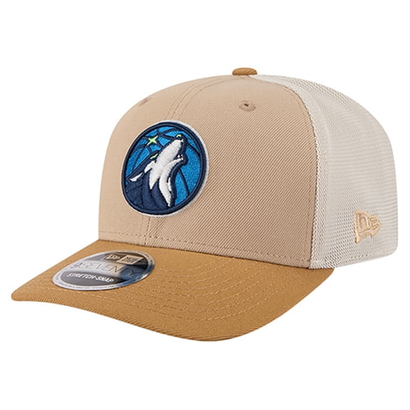 Men's New Era Tan/Light Brown Minnesota Timberwolves Two-Tone 9SEVENTY Adjustable Trucker Hat