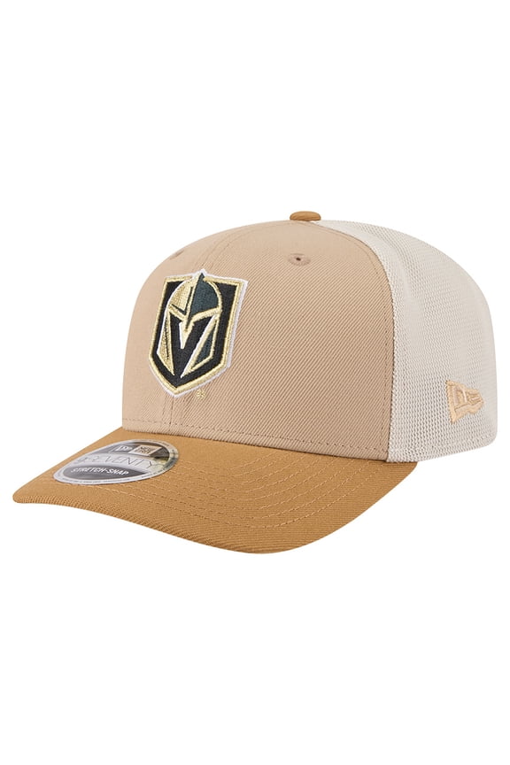 Men's New Era Tan/Light Brown Vegas Golden Knights Two-Tone Trucker 9SEVENTY Stretch Snap Adjustable Hat