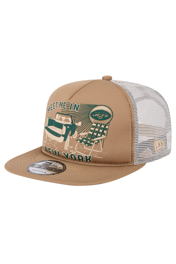 Men's New Era Tan New York Jets Meet Me 9FIFTY Snapback Hat