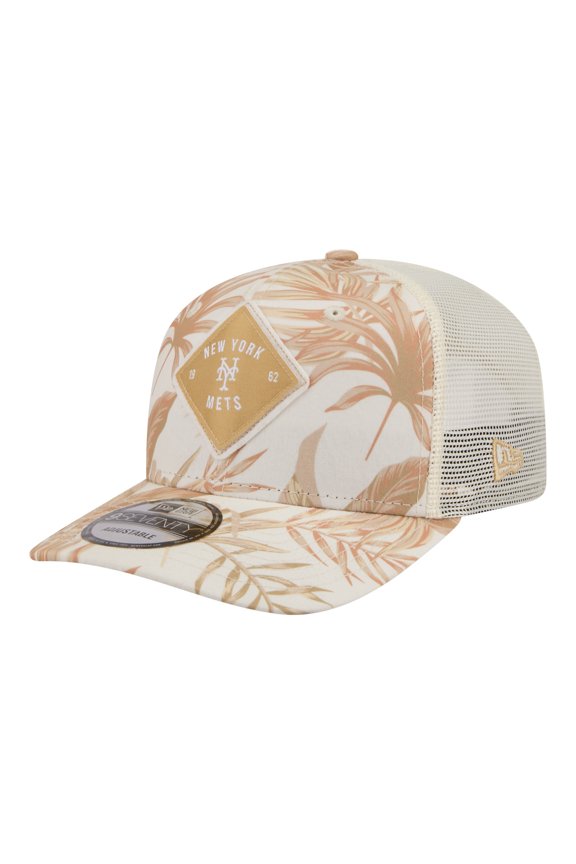 Men's New Era Tan New York Mets Tonal Palm 9SEVENTY Adjustable Trucker Hat