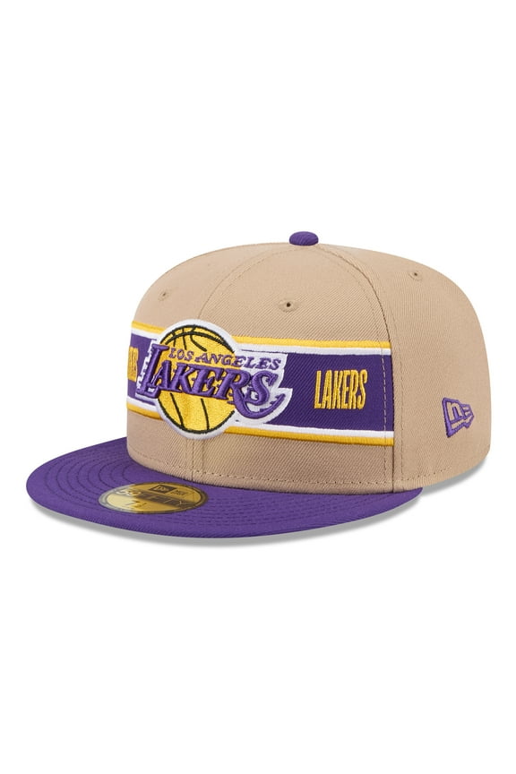 Men's New Era Tan/Purple Los Angeles Lakers 2024 NBA Draft 59FIFTY Fitted Hat