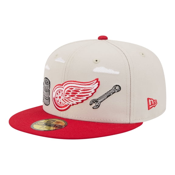 Men's New Era  Tan/Red Detroit Red Wings Localized City Icon 59FIFTY Fitted Hat