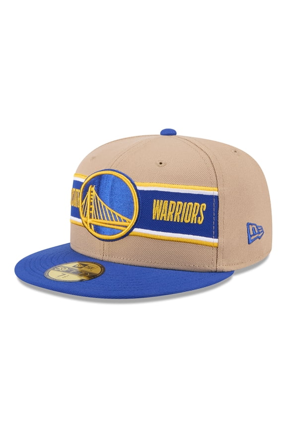 Men's New Era Tan/Royal Golden State Warriors 2024 NBA Draft 59FIFTY Fitted Hat