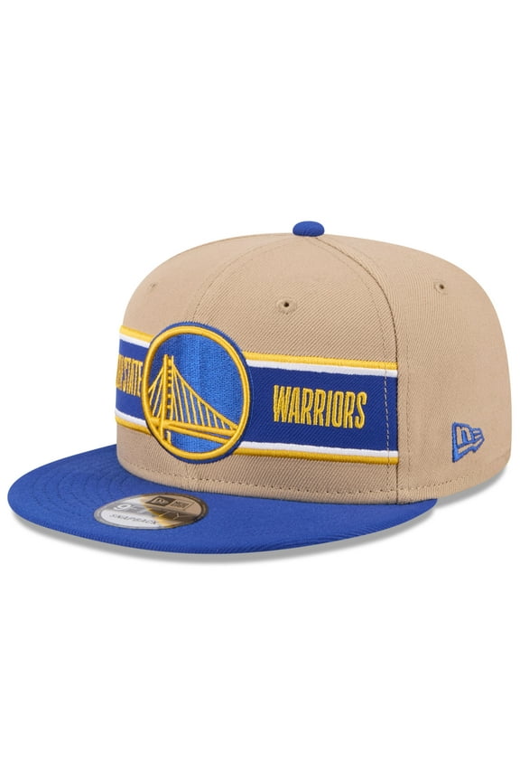 Men's New Era Tan/Royal Golden State Warriors 2024 NBA Draft 9FIFTY Snapback Hat