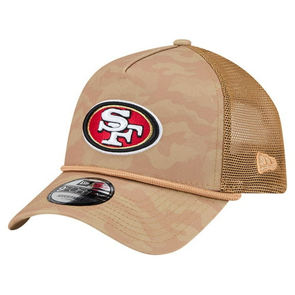 Men's New Era Tan San Francisco 49ers Wheat Camo 9FORTY Adjustable Hat