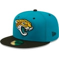 thumbnail image 1 of Men's New Era  Teal/Black Jacksonville Jaguars Flipside 2Tone 59FIFTY Fitted Hat, 1 of 5