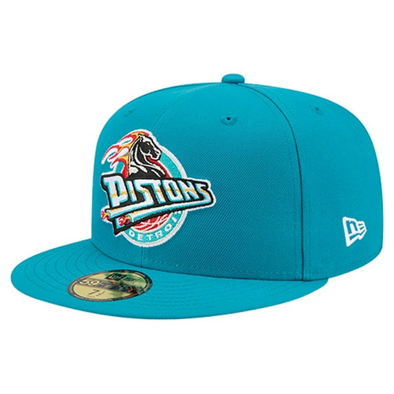 Men's New Era Teal Detroit Pistons Core Logo 59FIFTY Fitted Hat