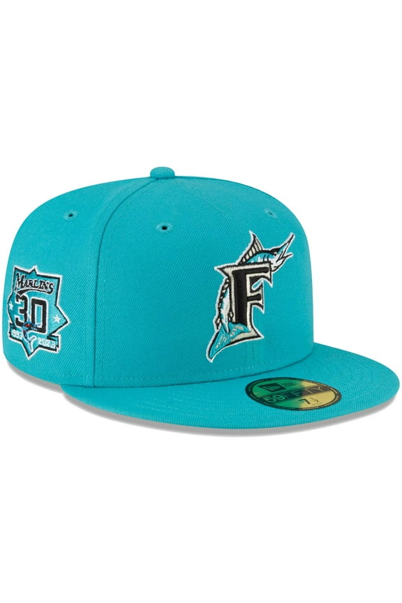 Men's New Era Teal Florida Marlins Cooperstown Collection Turn Back The Clock 59FIFTY Fitted Hat