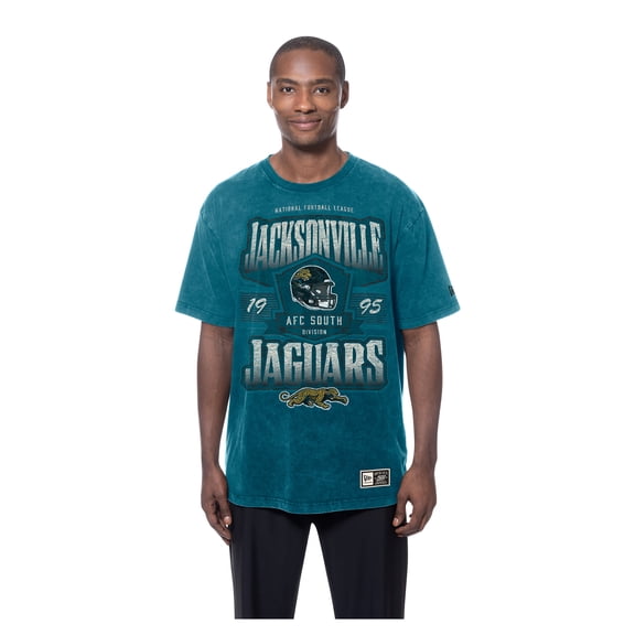 Men's New Era Teal Jacksonville Jaguars Throwback Mineral Wash T-Shirt