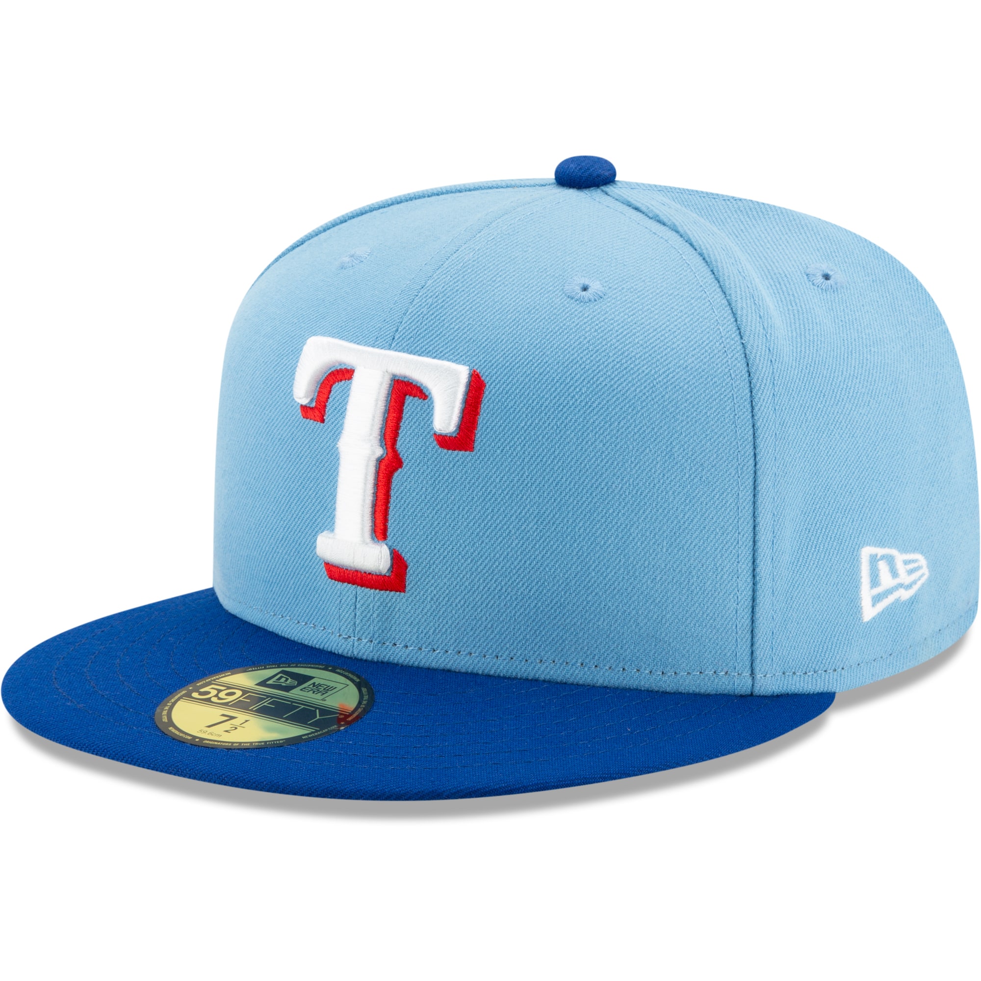 Men's New Era Texas Rangers Light Blue/Royal On-Field Authentic Collection 59FIFTY Fitted Hat - image 1 of 4