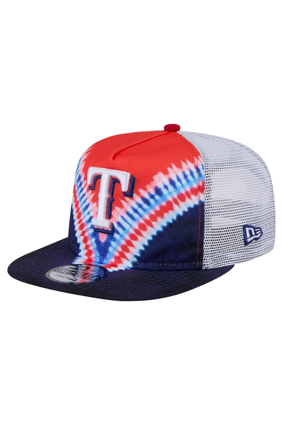 Men's New Era Texas Rangers Tie-Dye Golfer Trucker Adjustable Hat