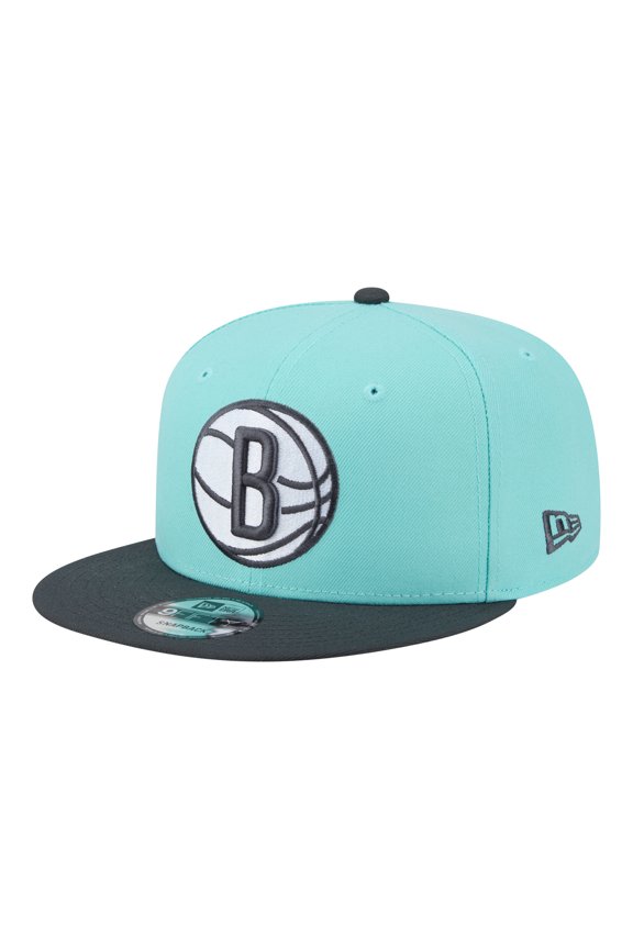 Men's New Era Turquoise/Charcoal Brooklyn Nets Color Pack Two-Tone 9FIFTY Snapback Hat