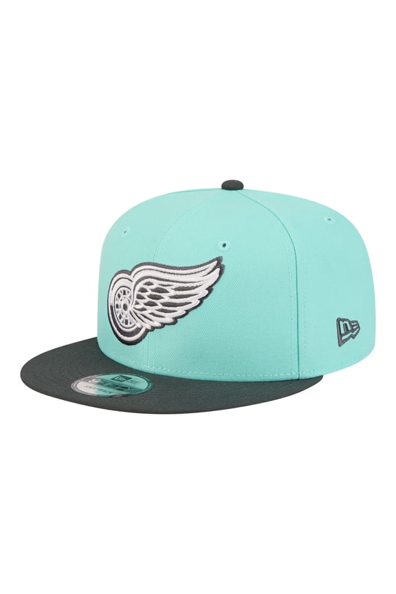 Men's New Era Turquoise/Charcoal Detroit Red Wings Two-Tone Color Pack 9FIFTY Snapback Hat