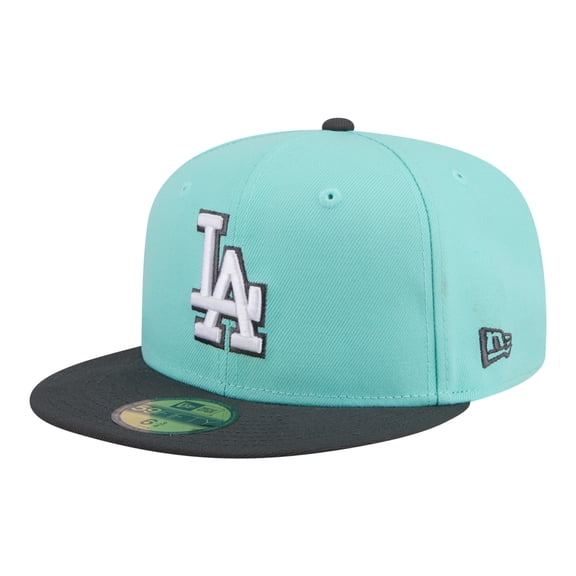 Men's New Era Turquoise/Charcoal Los Angeles Dodgers Two-Tone Color Pack 59FIFTY Fitted Hat
