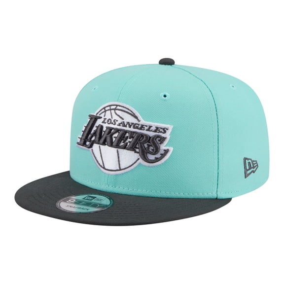 Men's New Era Turquoise/Charcoal Los Angeles Lakers Color Pack Two-Tone 9FIFTY Snapback Hat