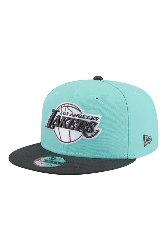 Men's New Era Turquoise/Charcoal Los Angeles Lakers Color Pack Two-Tone 9FIFTY Snapback Hat