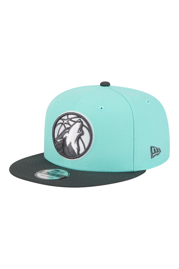 Men's New Era Turquoise/Charcoal Minnesota Timberwolves Color Pack Two-Tone 9FIFTY Snapback Hat