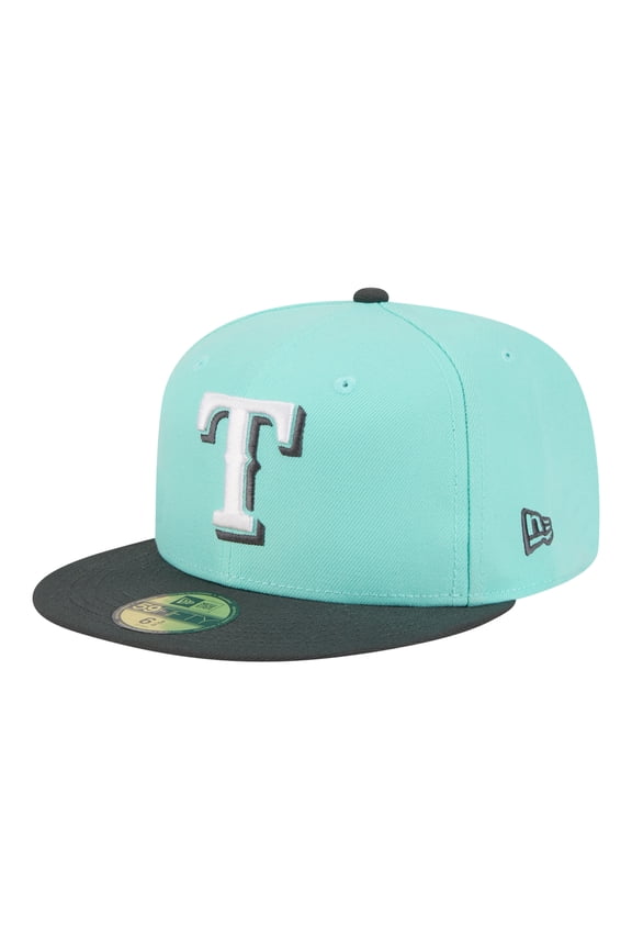 Men's New Era Turquoise/Charcoal Texas Rangers Two-Tone Color Pack 59FIFTY Fitted Hat
