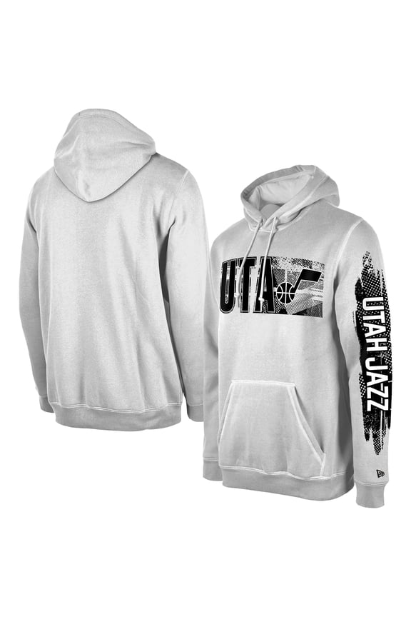 Men's New Era Utah Jazz White Tip-Off Collection Pullover Hoodie